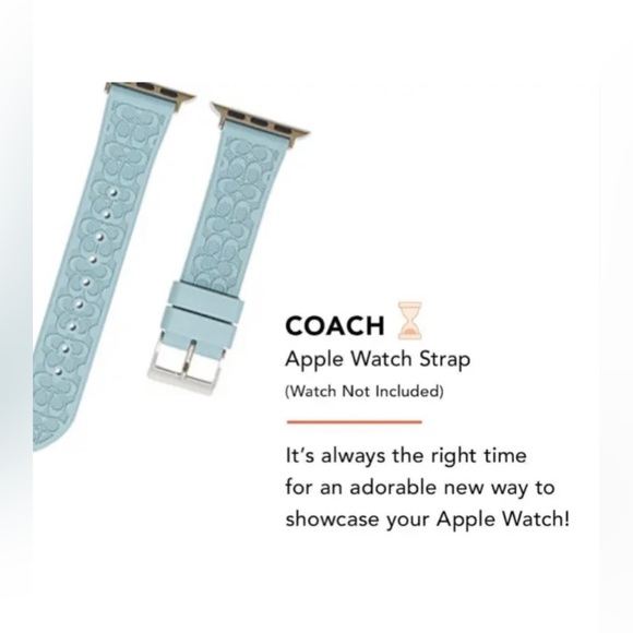 NWOT coach signature Apple watch silicone band strap, BLUE, 38/40/41mm - Picture 3 of 6